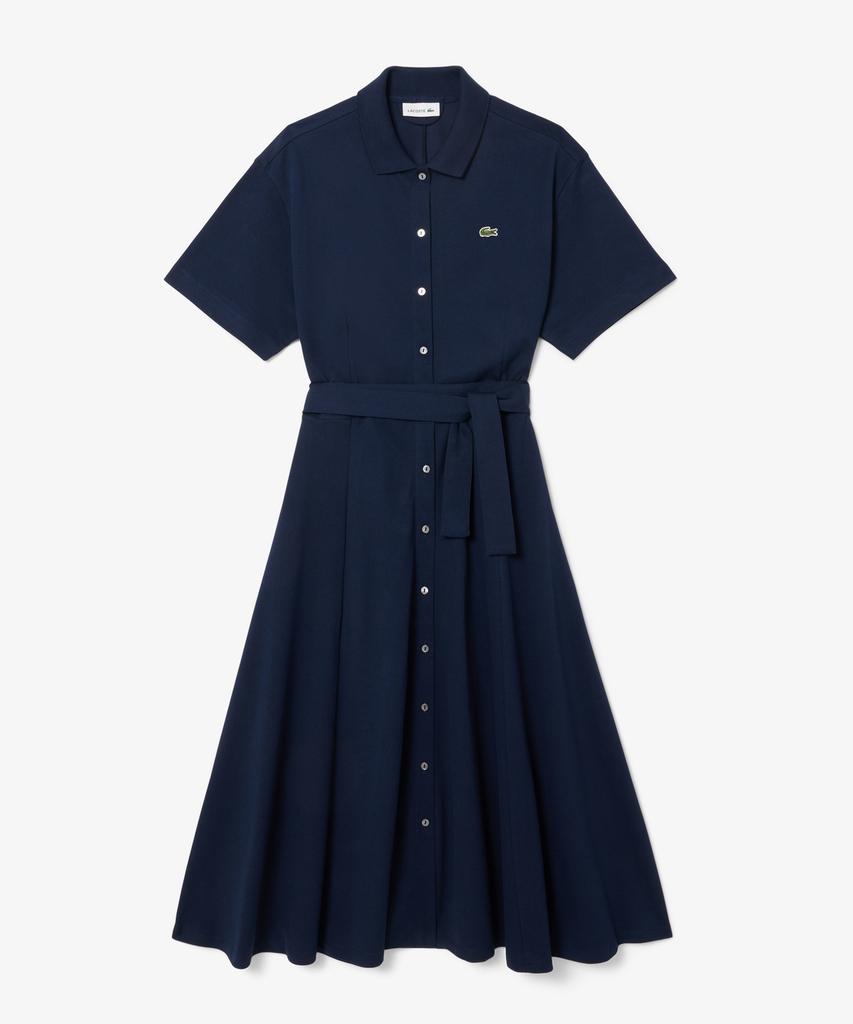 LACOSTE Women'S Fit-And-Flare Belted Polo Dress Ef9621-56G 166