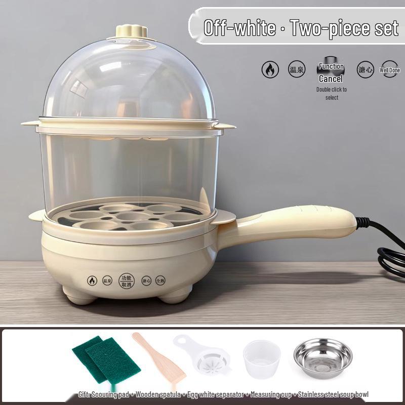 Mini Tigaie Electrică și Fierbător de Ouă: Aparat de gătit mic dejun multifuncțional, cu strat dublu