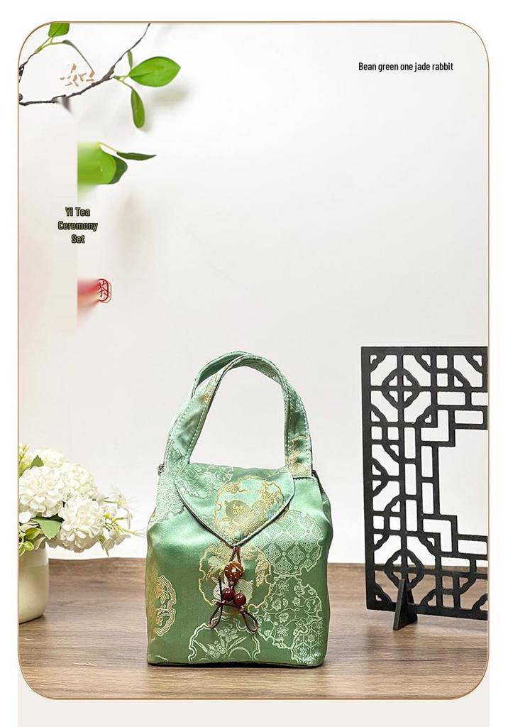 Brocade Tea Set Storage Bag: Portable, Customizable Cloth Bag for Tea Can Storage