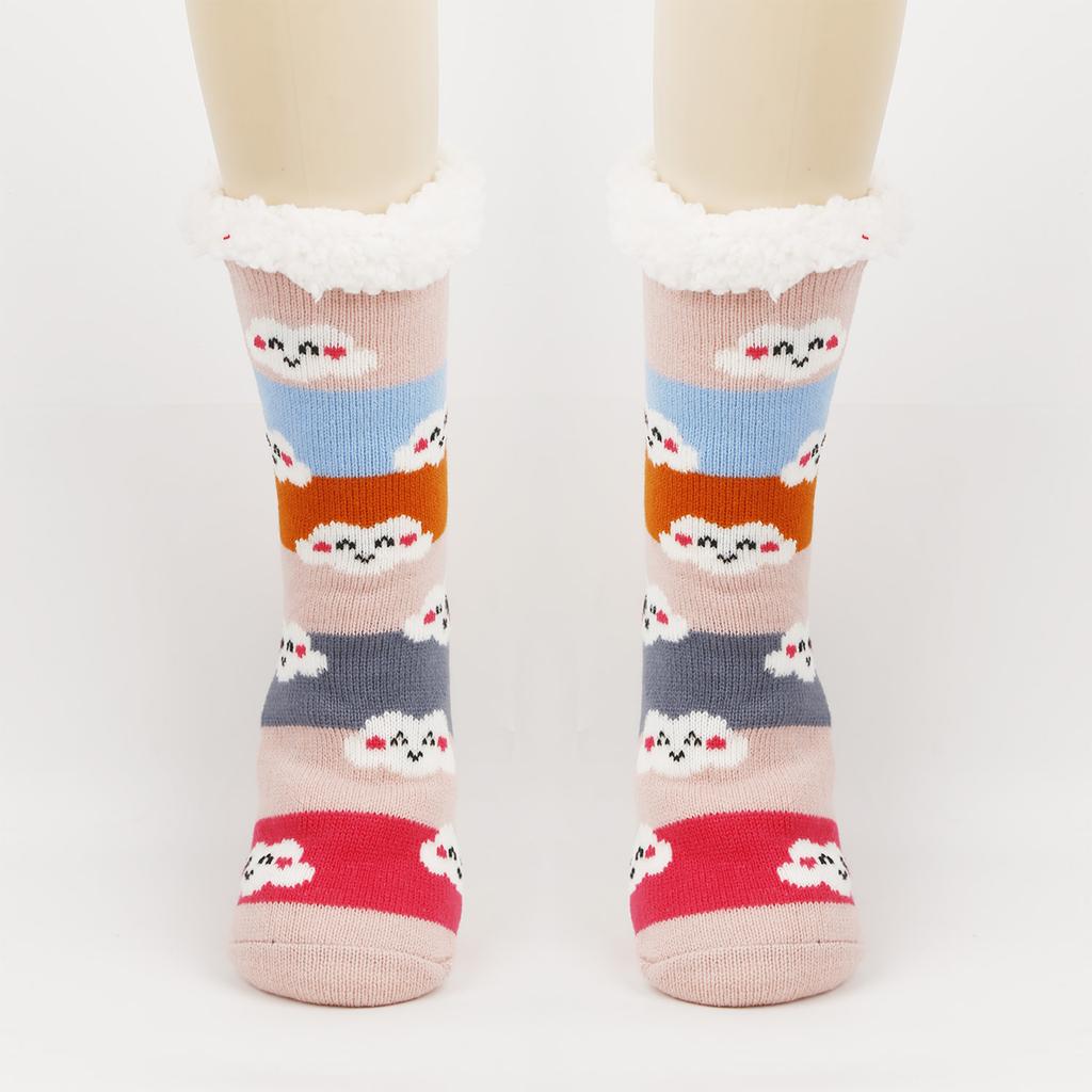 Women's Floor Socks, Warm And Thick Cartoon Animal Cold Resistant Looped Sleep Socks