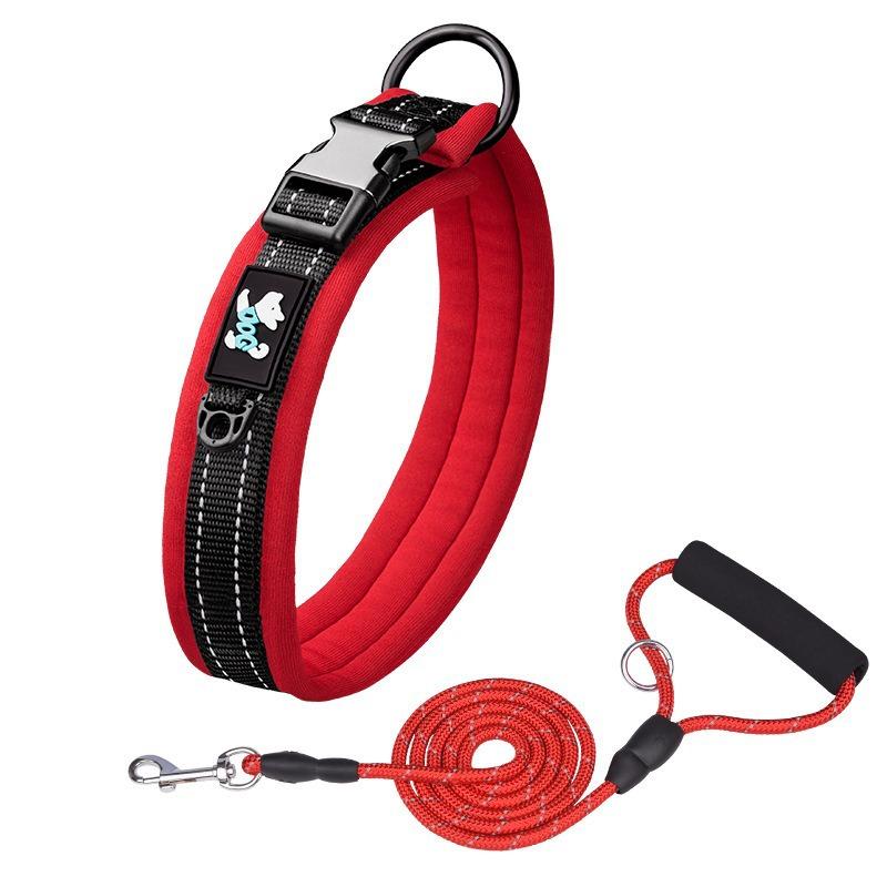 Pet Collar Adjustable Size Night Reflective Webbing Space Cotton Breathable Pet Collar
