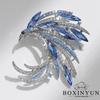 Bo Xin Yun Elegant Crystal Phoenix Brooch - Large Fashionable Clothing Accessory