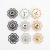 10 Sets Vielseitige Blume Druckknöpfe Vintage Schwarz/Gold/Silber Metall Druckknöpfe 21mm Aufnäher Befestigungselemente