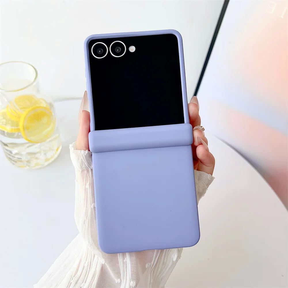 Skin Feel Candy Color Matte Phone Case for Samsung Galaxy Z Flip7 FE Flip 7 6 5 Flip 4 3 Hinge Protective Hard Back Cover