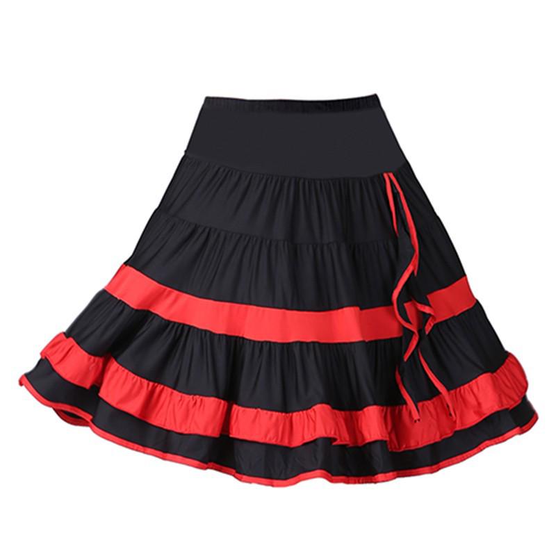 2025 Dame Sommer Latin Kort Firkantdans Skjørt Kostyme