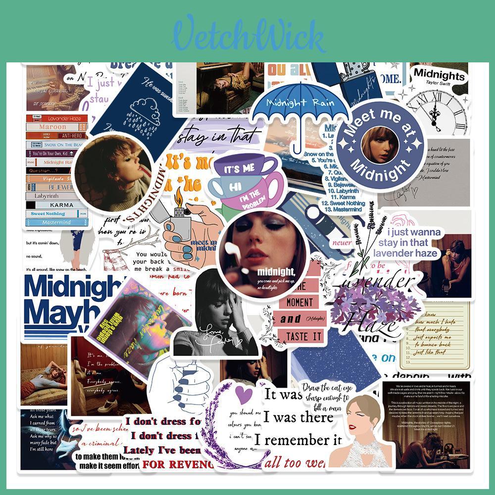 50pcs Midnight Pop Queen Taylor Swift New Album Midnights Stickers Nordic Style