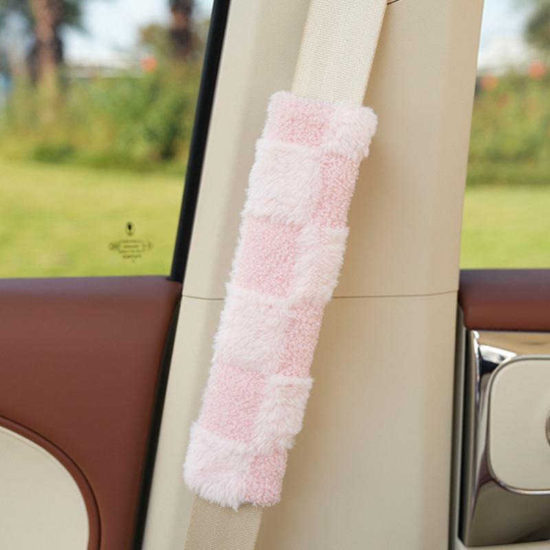 1pc Cute Cartoon Plush Seatbelt Cover Seat Belt Harness Cushion Auto Shoulder Strap Protector Pad for Children/ Kids