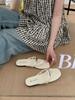 Flip-Flops Women'S Summer Metal Lock Flat Bottom Toe Fashionable Versatile Flip-Flops Women'S Shoes