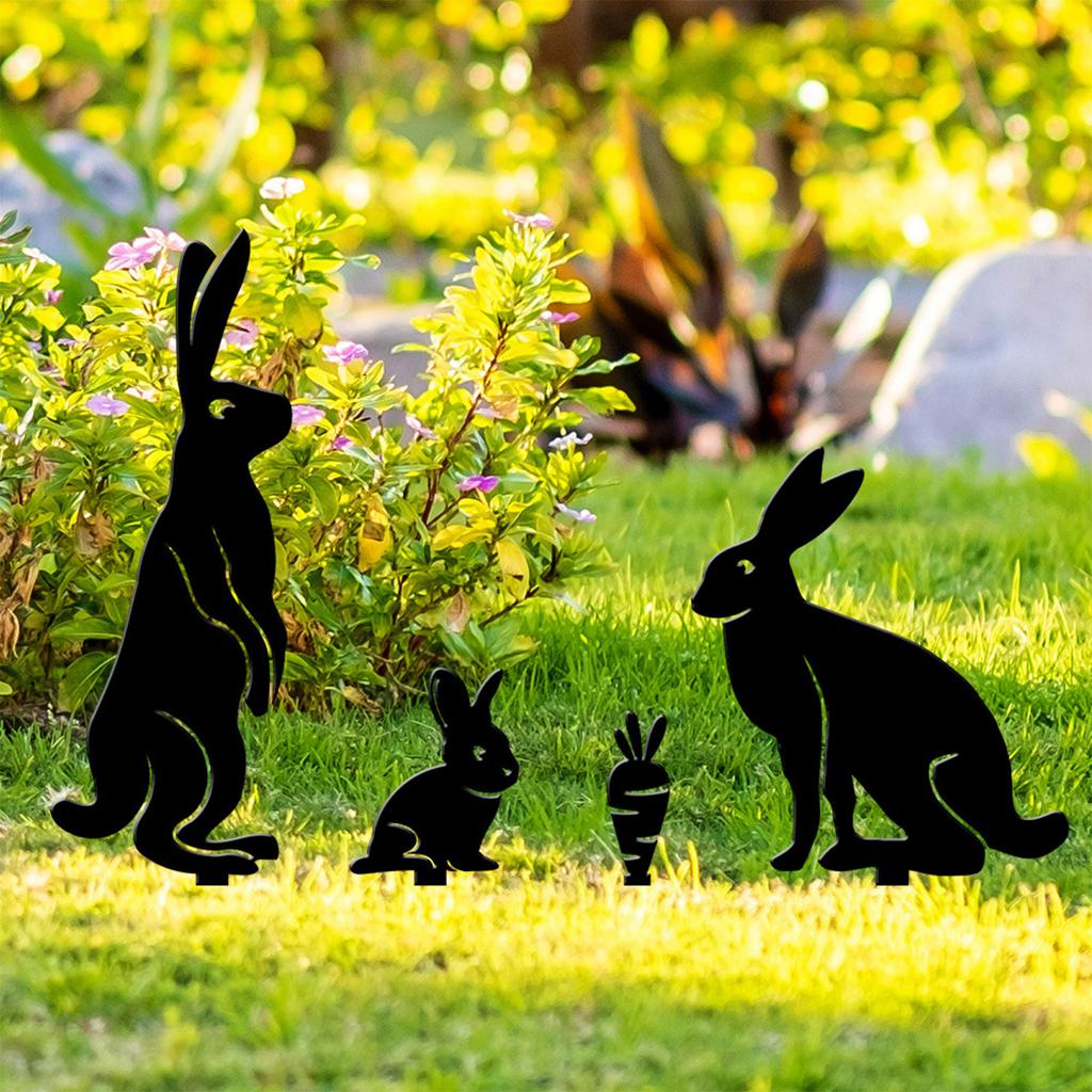 Easter Bunny Carrot Garden Stakes Decorative Stakes Art Ornament Crafts Accessory for Festival Wedding Birthday Party