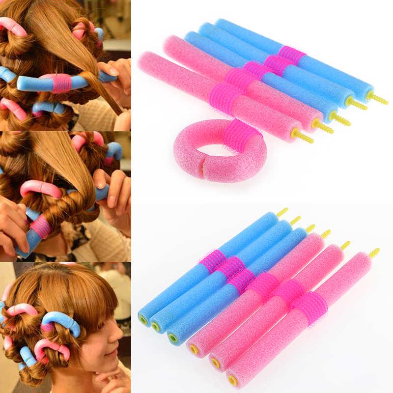 Buy 12 Pcs/Set Soft Bendy Twist Curls Hair Rollers Foam Curlers Benders DIY Tool at affordable