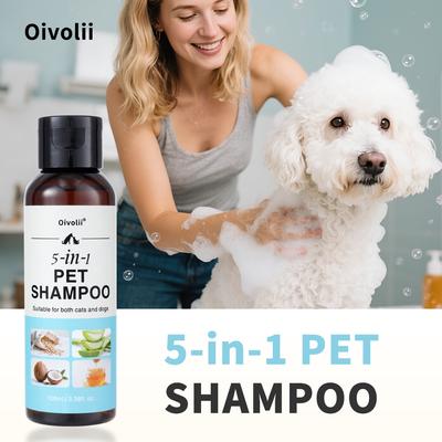 Deep Cleansing 5-in-1 Pet Shampoo - For Cats Dogs Full Body Use, Soft Combing Fluffy Clean Grooming