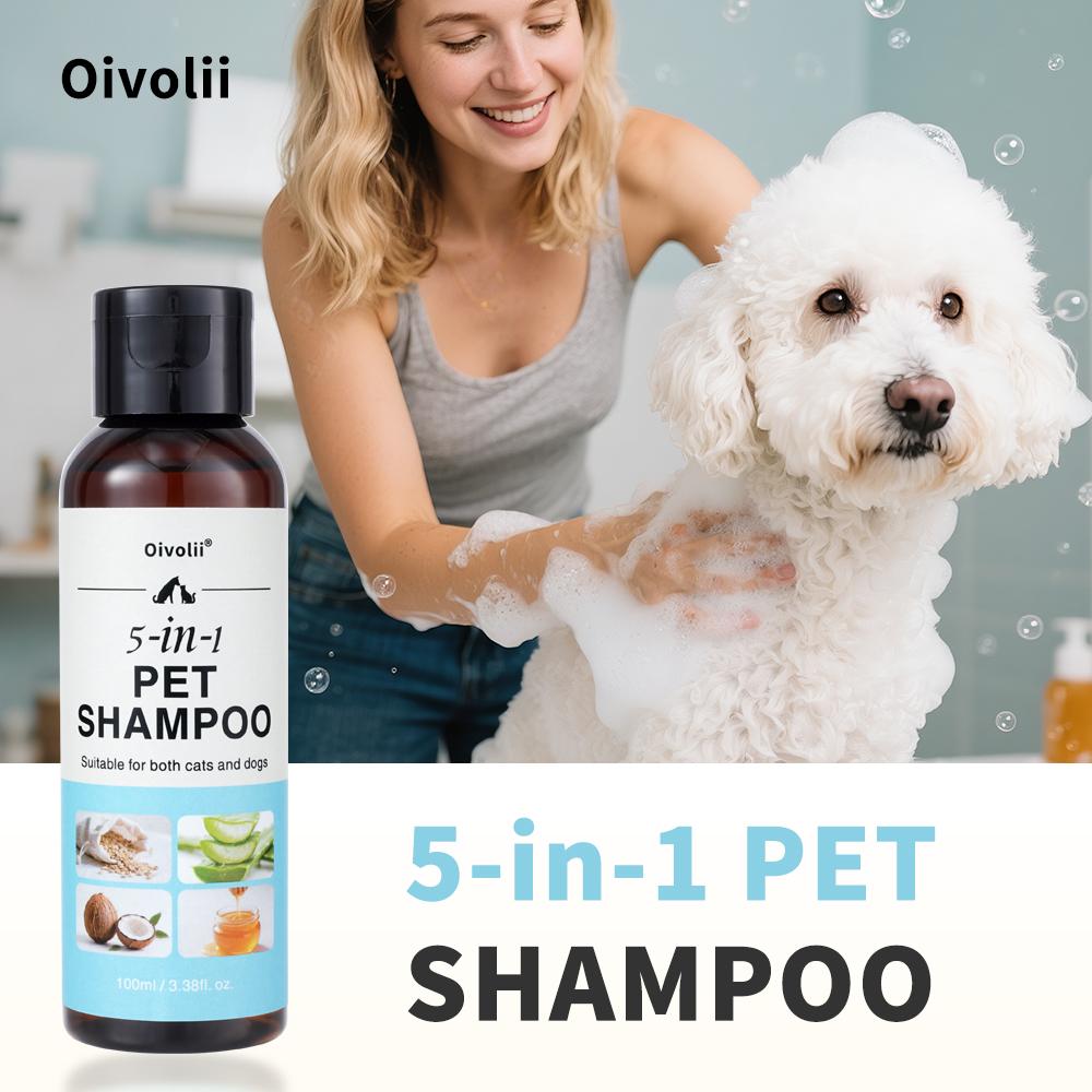 Deep Cleansing 5-in-1 Pet Shampoo - For Cats Dogs Full Body Use, Soft Combing Fluffy Clean Grooming