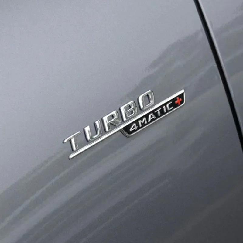 2 Stück Auto Buchstaben Kotflügel Zierplakette Turbo 4matic Emblem Aufkleber Für Mercedes A45 Cla45 Amg C117 Gla45 Gle53 X247 Zubehör