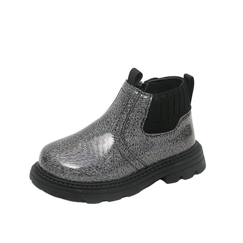 Children's fashion British short boots new 2025 spring and autumn boys single boots foreign versatile Martin boots girls leather boots tide