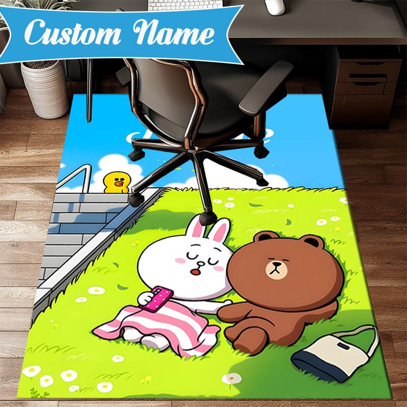 Custom Name Valentine's Day Sweet Treats Rug for Living Room, Game Rooms, Office, Bedroom, Floor Mat Playful Design, fan gifts Christmas decor