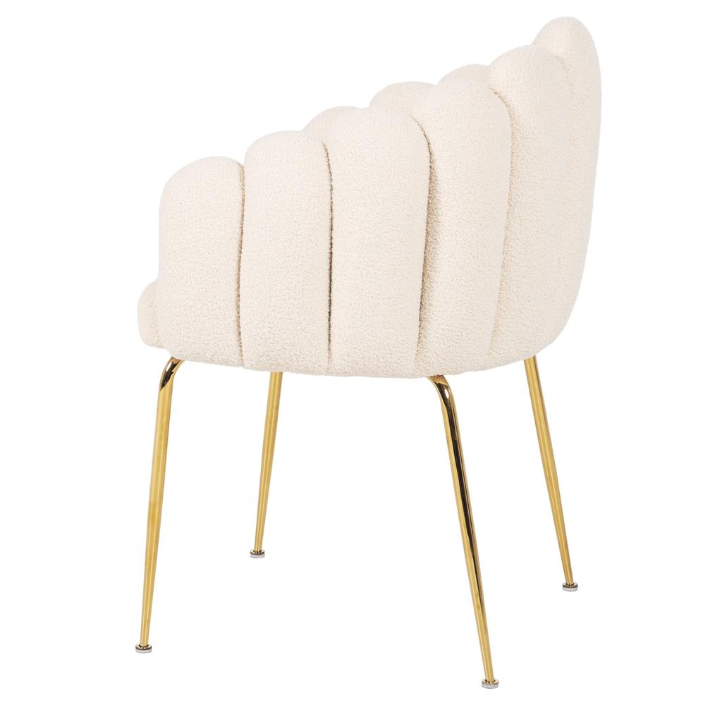 Fogia Upholstered Chair Elegant Glamour Lamb Boucle Teddy Jumihome