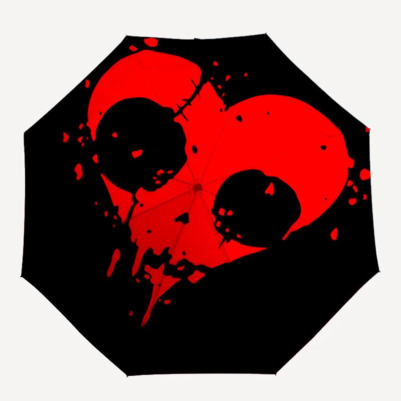 

1pc Blood Heart Automatic Folding Umbrella - Compact 8-Rib Design, Durable Plastic & Iron, Lightweight for Outdoor Daily Use311