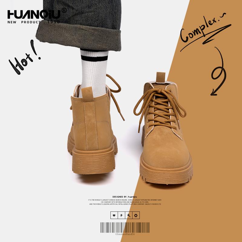 Global Yadan Style Martin Boots Men's ZHQ-HY727 Spring New Versatile Thick-soled Shock-absorbing, Wear-resistant and Non-slip Men's Shoes