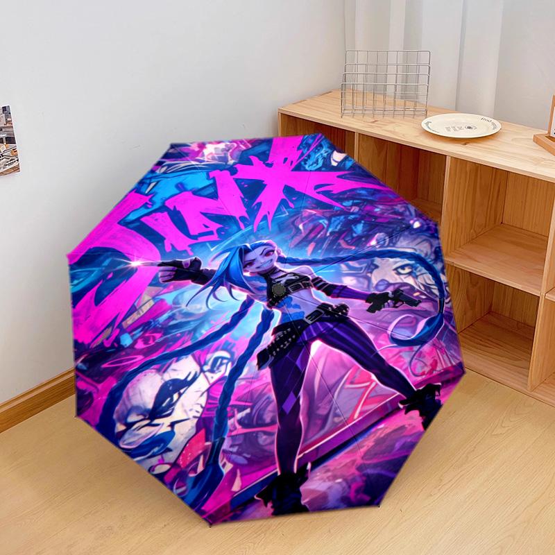 1PC Jinx Automatic Umbrella - Suitable Travel Outdoor Portable Umbrella Birthday Gift Daily Essentials