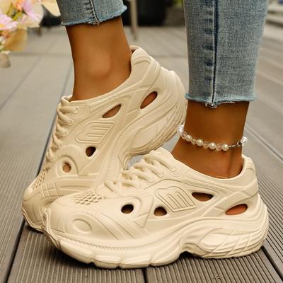 Fashion 2025 Fashion EVA Women's Vulcanize Shoes Outdoor Platform Hollow Lace Up Women Sneakers Light Comfortable Versatile Casual Shoes