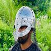 Medieval Viking Gjermundbu Helmet  Authentic Etched Norse Warrior Battle Helmet  LARP Viking Helmet With Chainmail  Best Gift For Him