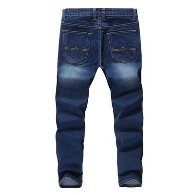 Plus Size Denim Jeans with Straight Cotton Pants for Spring and Autumn Men's Stretch, Leg, (Size 40, Blue)