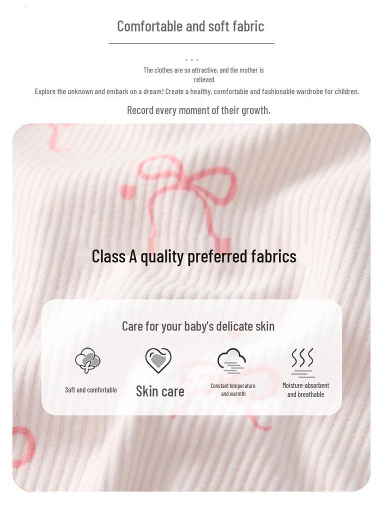 Spring & Autumn Newborn Baby Bodysuit - Warm Full Moon Girl Romper