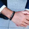 Noter 2Pcs/Pair Men Bracelet Set Selected High Quality Woven Rope 6 Colors Available Lava Onyx Malachite Stone Healing Braclet