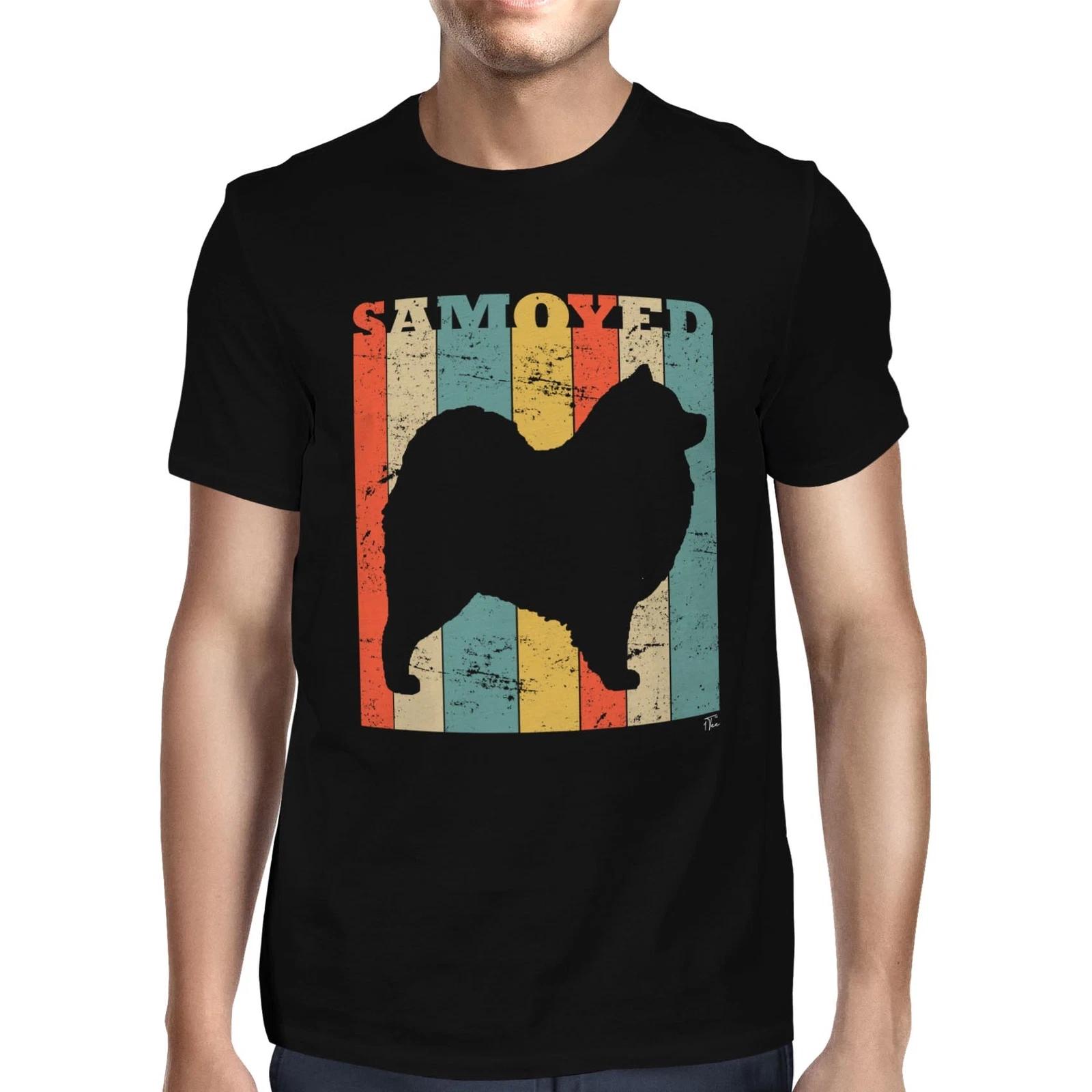 1Tee Mens Samoyed Dog Breed - Colourful Retro T-Shirt XXXXL