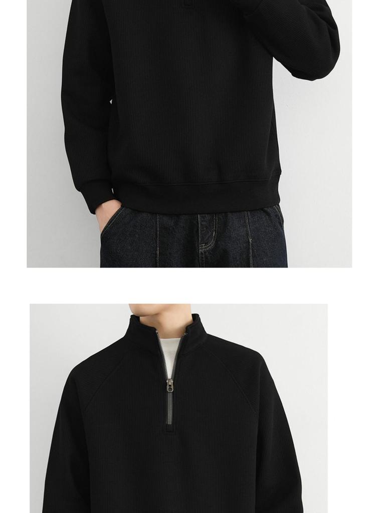 Herbst Neuankunft Übergröße Herren Stehkragen Übergroßer Cardigan Hoodie Jacke mit Lässiger Stimmung