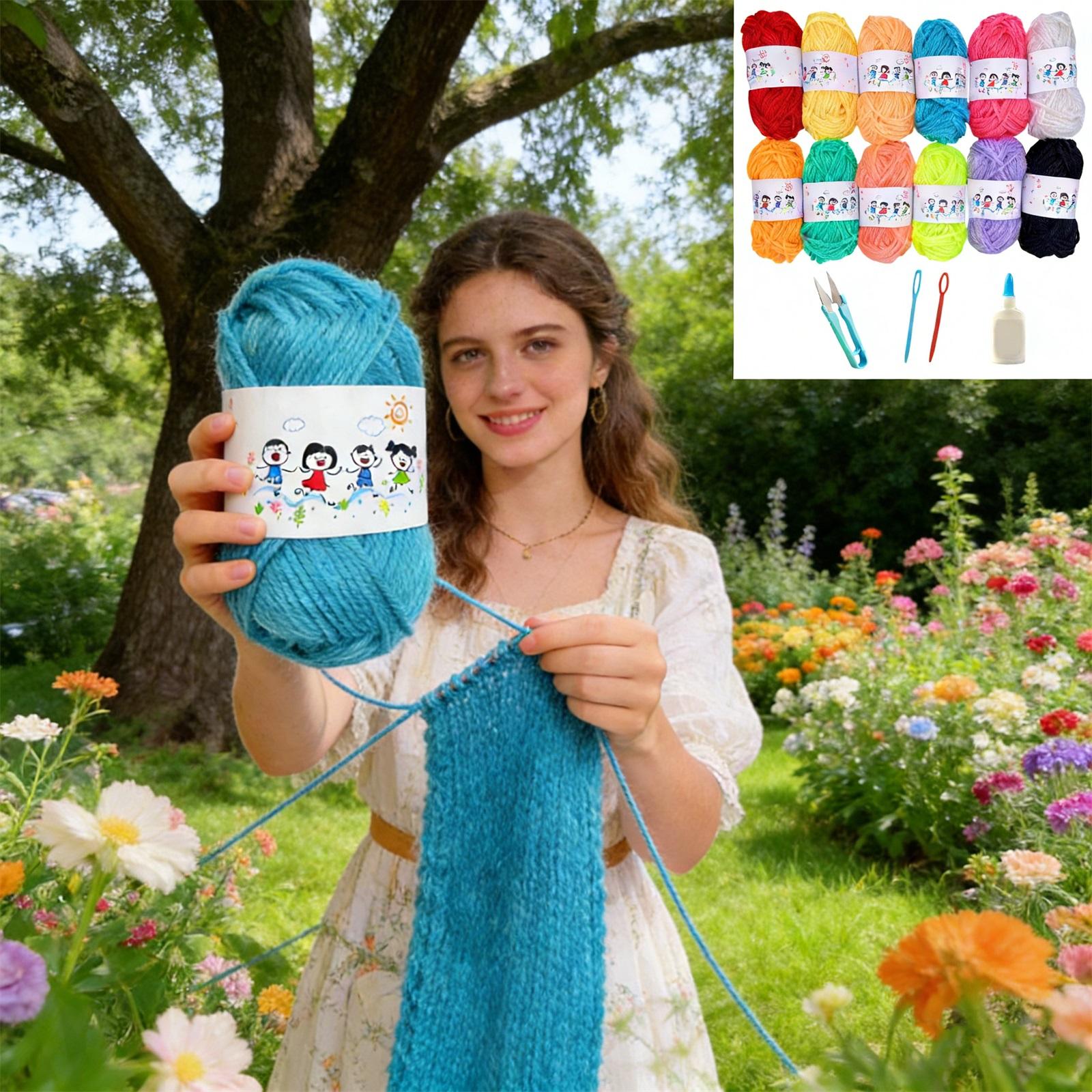 12 Color Handmade DIY Yarn For Knitting, Pasting, And Painting Materials 25ml one size
