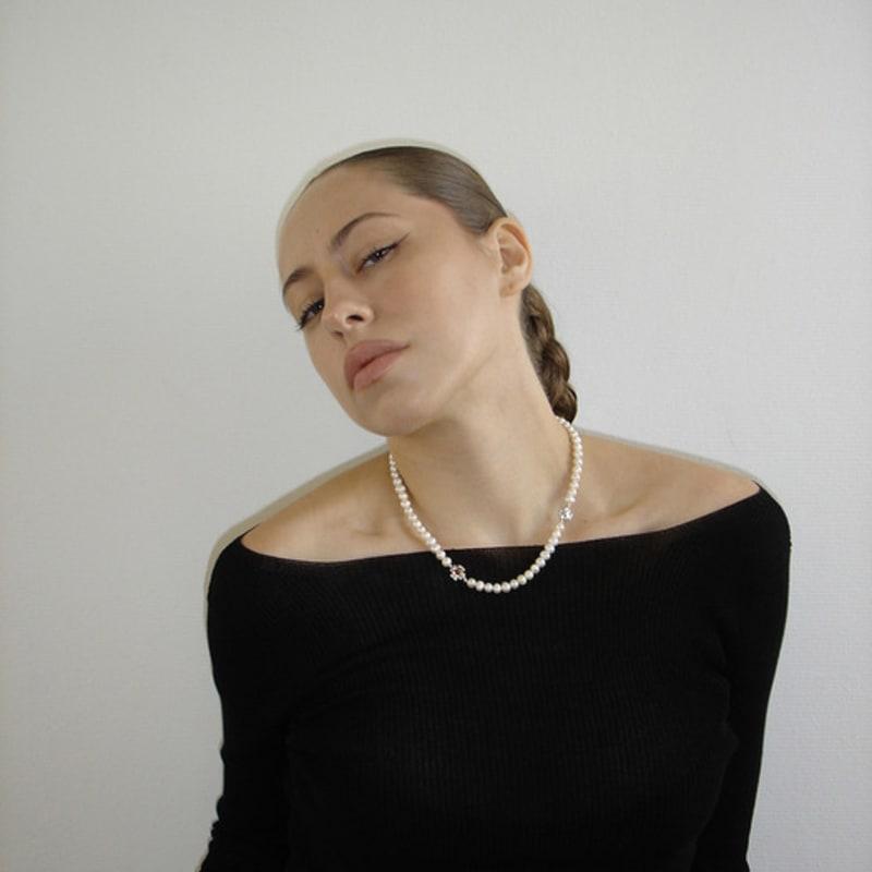 lowool Double cross pearl necklace