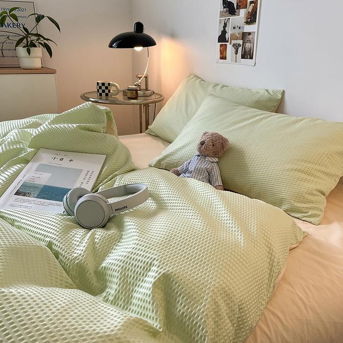 2025 New Waffle Single Quilt Cover Solid Color Skin Friendly Comforter Duvet Cover 150x200 220x240 Bedding