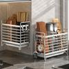 Wall-Mounted No-Drill Cutlery Rack Stainless Steel Space-Saving Anti-Scratch Utensil Organizer for Home Kitchen Storage