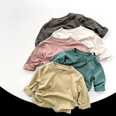 Fünffarbiges Baumwoll-T-Shirt für Kinder ~ Frühling/Herbst 2025, koreanischer Waldstil für Mädchen.