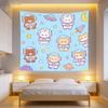 Kawaii Astronaut Bear Bunny Cat Tapestry Cute Space Galaxy Wall Hanging Aesthetic Room Decor for Girls Boys