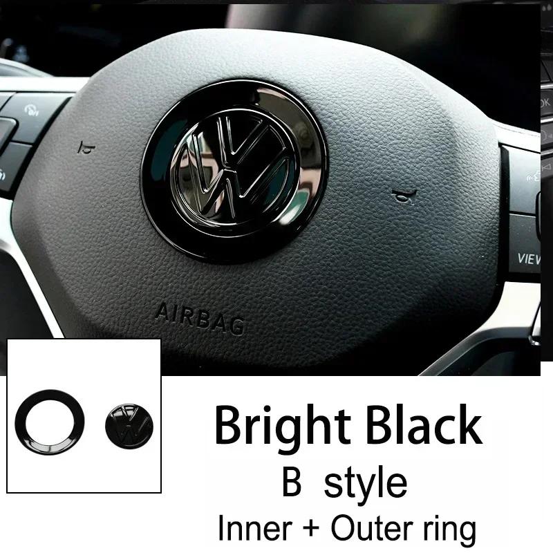 BSN1 Emblems Car Steering Wheel Emblem Sticker Interior Accessories For Volkswagen GTI Polo Golf Passat Scirocco Beetle Tiguan Magota