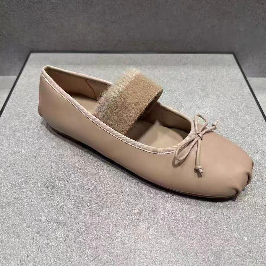 [Fanfna] 2025 autumn new round head flat bottom shallow mouth Mary Jane shoes bow single shoes women's ballet