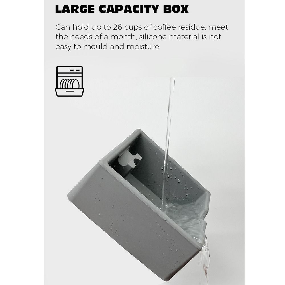 Non-Slip Coffee Knock Box Shock-Absorbent 1.5L Capacity Coffee Grounds Container Quiet Reusable Coffee Waste Bar Espresso Bar