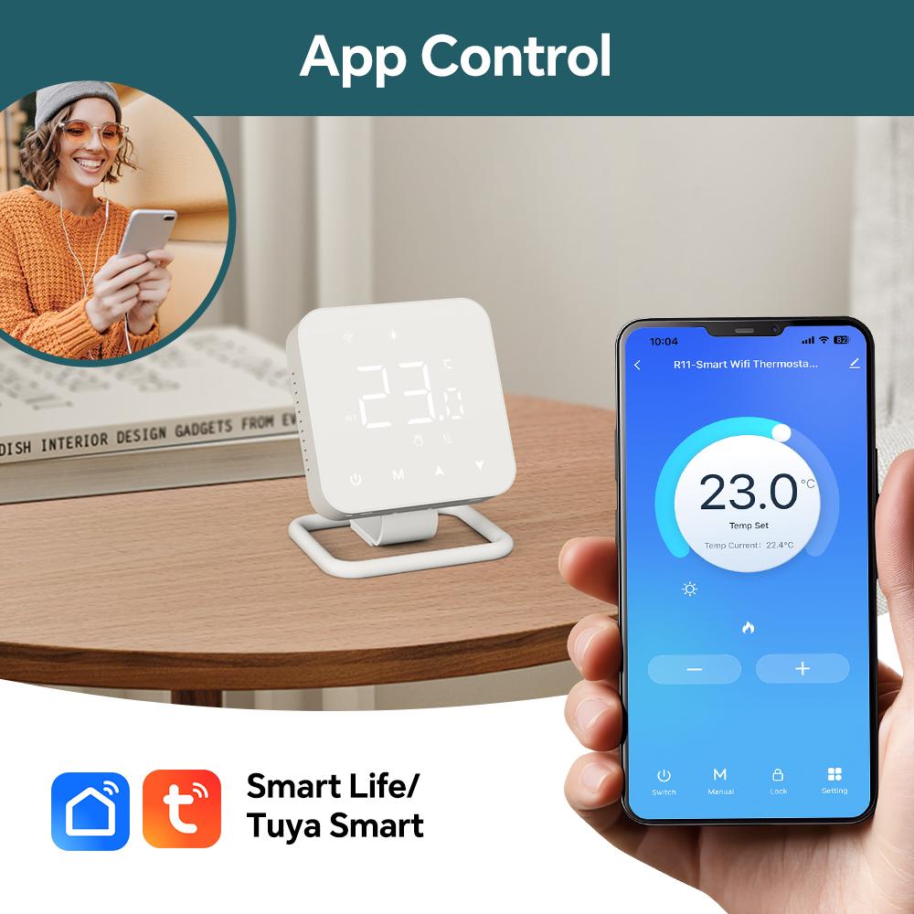 Beok Wireless Hub Controller for Gas Boiler  Zone Heating Water floor Heating System 8-Channel Thermostat for Actuator Pump