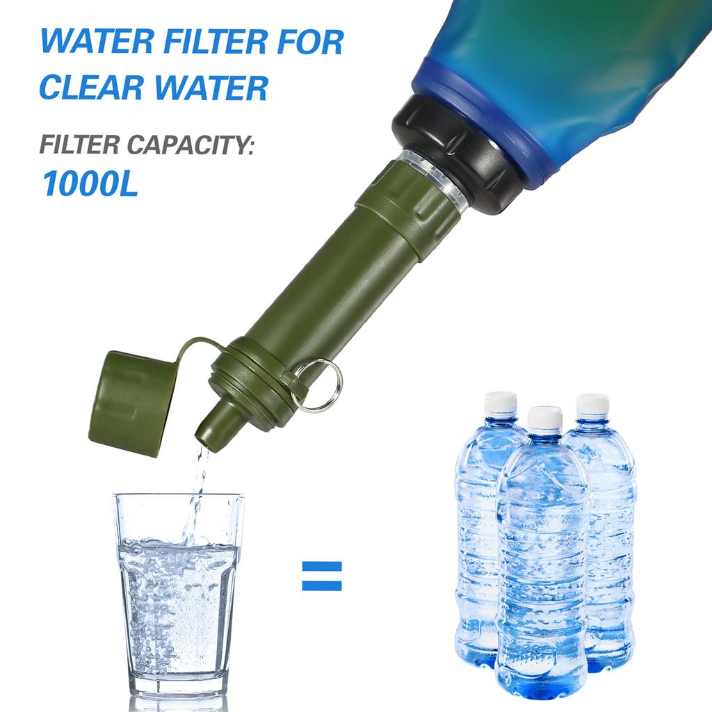 Outdoor Water Straw Water Filtration System Water Purifier for Emergency Camping Traveling Backpacking