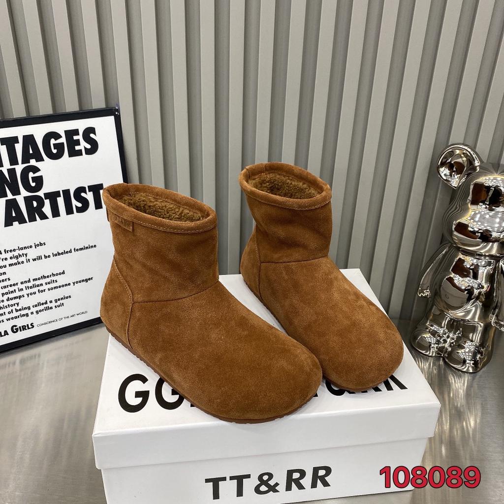 2025 autumn and winter new matte leather fashion snow boots versatile knight boots genuine leather flat-soled women's shoes soft-soled Korean versi