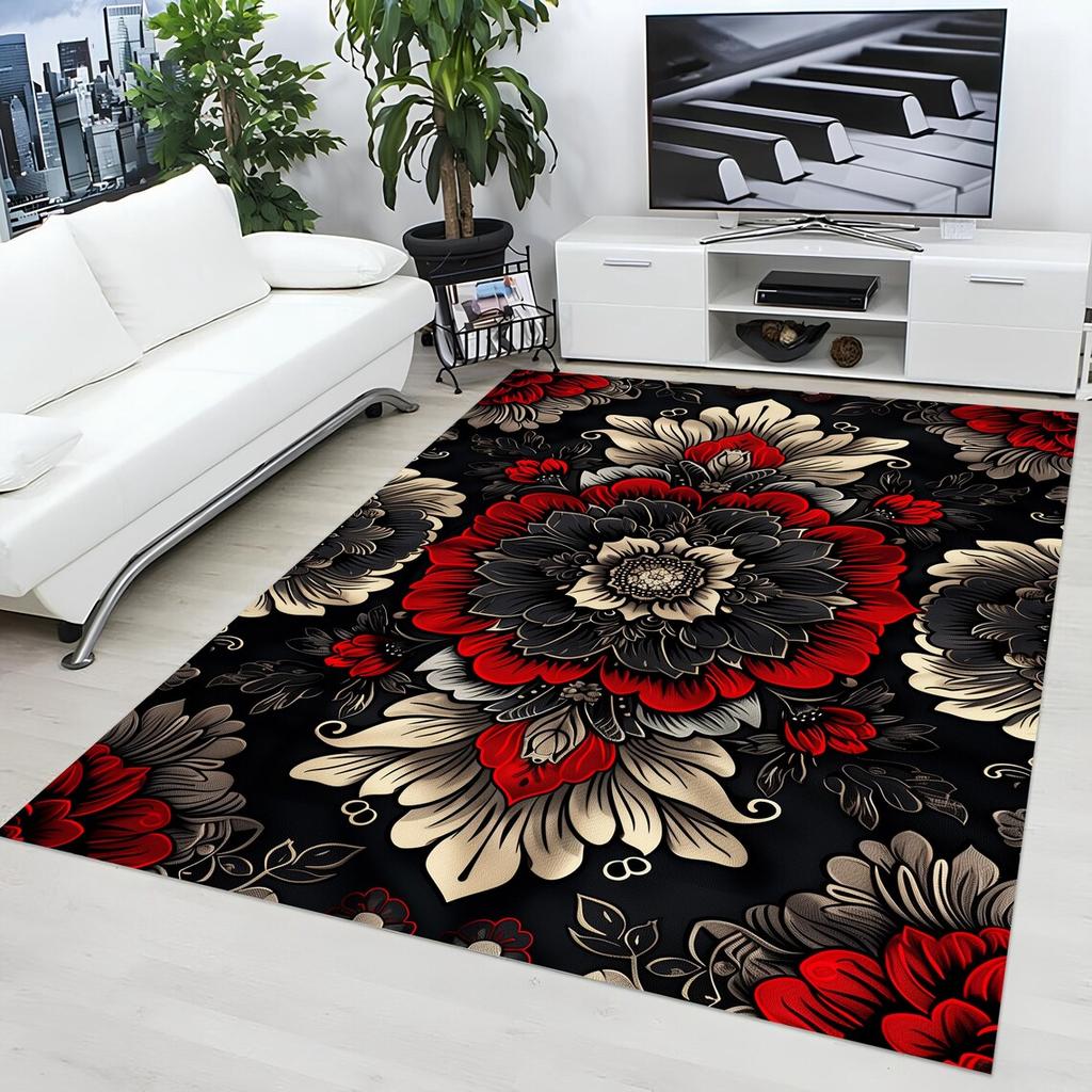 Bohemia Mandala Flower Living Room Carpet Boho Floral Area Rug Corridor Steps Non-slip Floor Mat Home Bedroom Bedside Mats