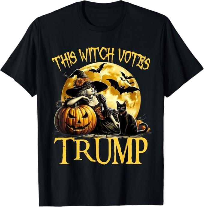 This Witch Votes Trump Halloween Costume Trumpkin Witch T-Shirt XXXXL