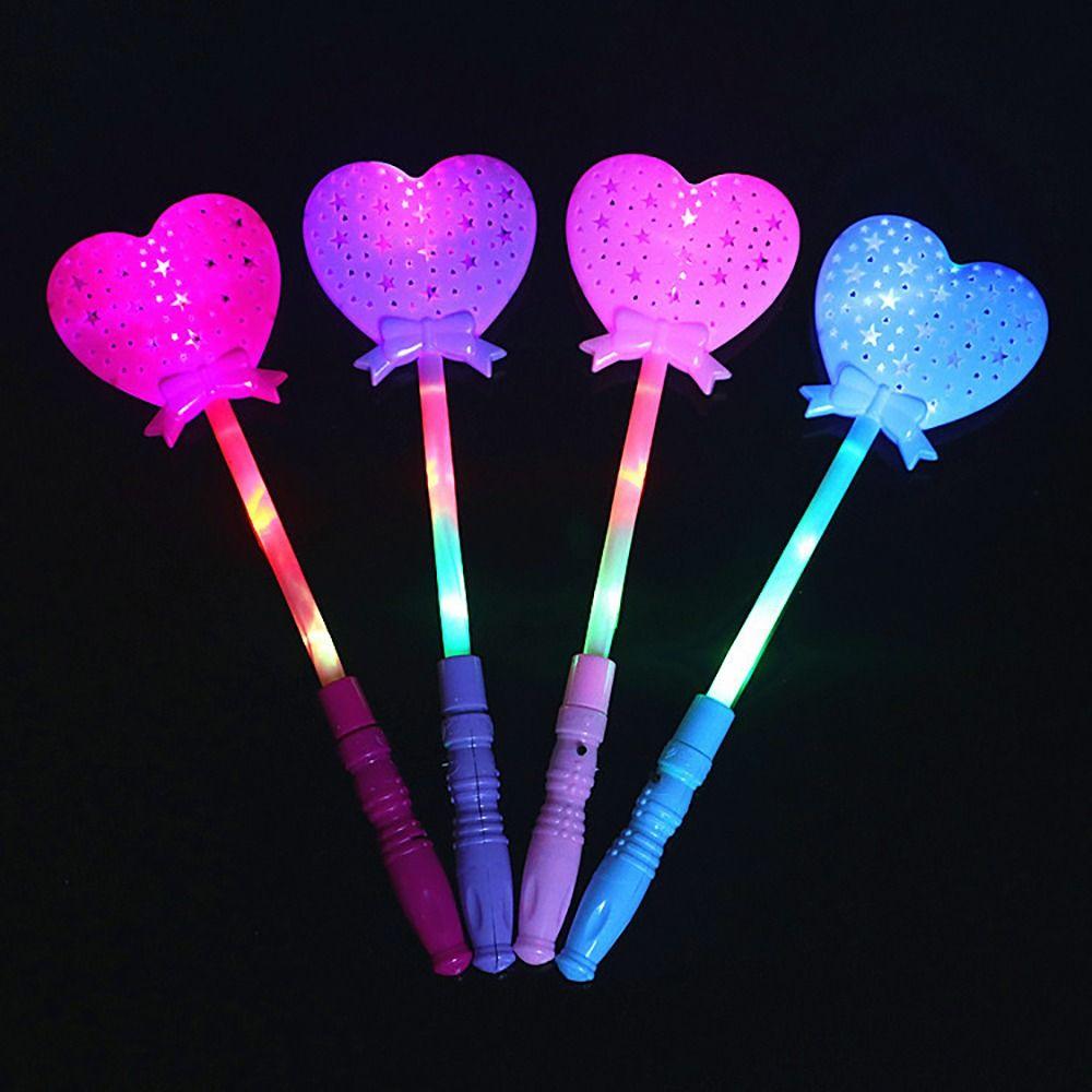 Hollow Star Rod Glow Sticks Cartoon Gift Flashing In Dark Luminous Stick Glowing Toys Light-up Wand LED Flashing Light-Up