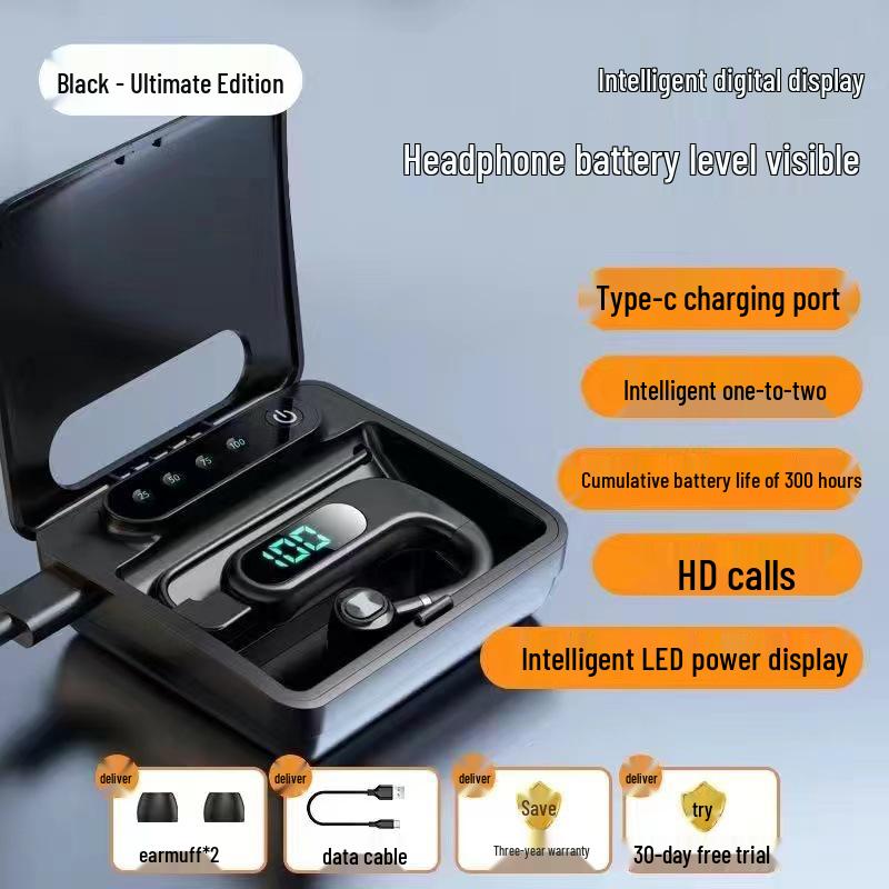 2025 Bluetooth Ear-hook Earphones: Large Battery, Super Long Life, Digital Display, for Huawei, Apple, Android