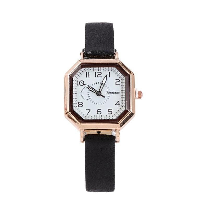 Watch Female Student Simple Personality Niche Temperament Retro Camellia Face Control White Small Dial