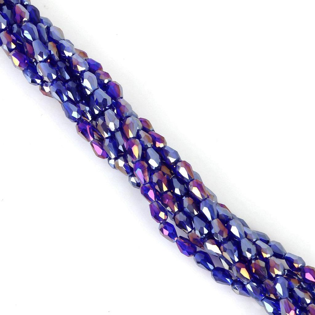 65pcs 4x6MM Teardrop Glass Beads for DIY Hairpins, Bracelets, Necklaces, and Earrings