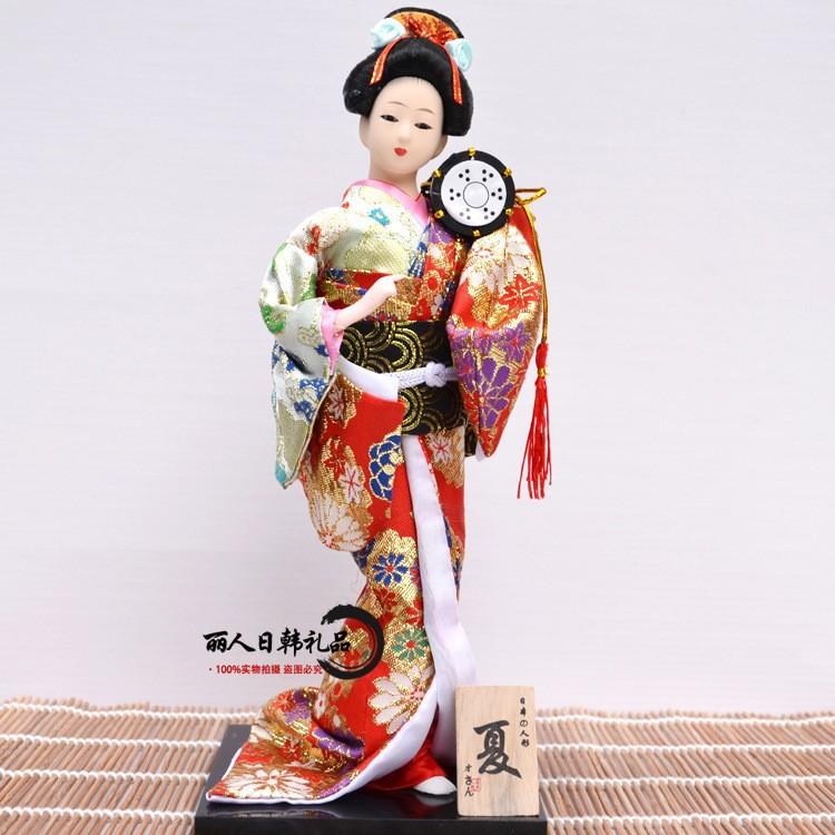 12 Inch Japanese Geisha Kimono Doll, Traditional Maiko Figurine for Sushi Bar Decor & Oriental Home Accent, Artisan Gift