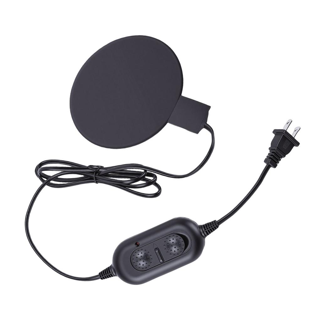 Small Heater Pad 5.9 Inch Silicone Electric Heating Mat for Car Truck Engine Oil Pan Food Warming Black